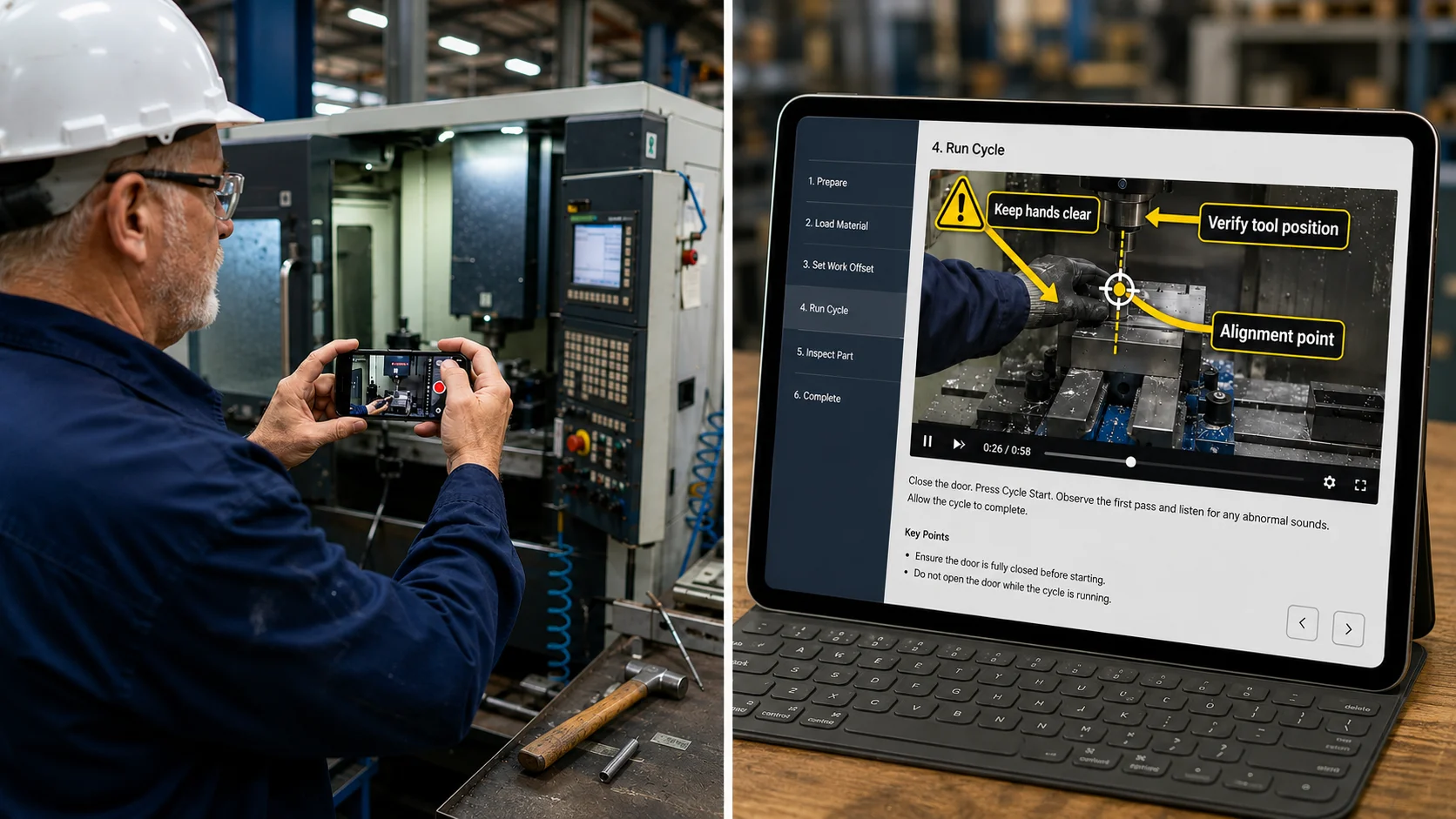 Manufacturing floor footage transformed into a professional Video SOP